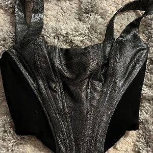 House of CB silver and black Corset.